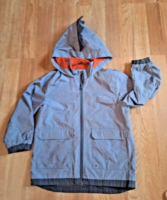 Carter's Boys Gray Camo Frilled Rain Lined Pocketed Coat Jacket Medium 5/6 - Image 1 of 4