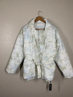 Blank NYC Quilted Wrap Puffer Jacket Size Medium M Perfect Day Tie Dye - Image 1 of 4