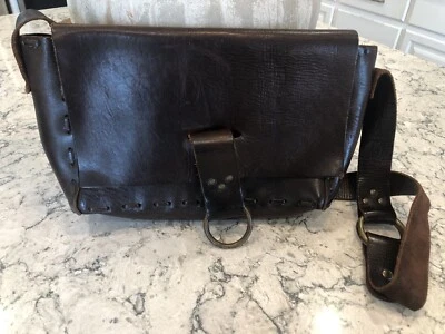 Bolso de hombro clásico hippy bohemio de cuero trabajado a mano de los años 60 y 70 ¡Grande! Foto 1 de 4