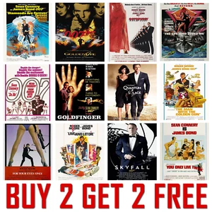 James Bond Filmposter Klassisch Retro Kino Poster Wandkunst A5 A4 A3 A2 - Bild 1 von 26