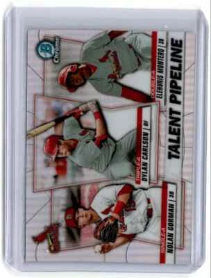 2020 Bowman Chrome Talent Pipeline Elehuris Montero Dylan Carlson Nolan Gorman - Image 1 of 2