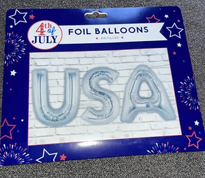 USA Foil Silver Balloons - Picture 1 of 2