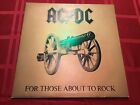 AC/DC “FOR THOSE ABOUT TO ROCK” ORIGINAL 1981 VINYL LP, GATEFOLD, ATLANTIC VG +
