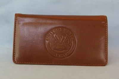 Chequera de cuero del ejército de los Estados Unidos NUEVA marrón +    Foto 1 de 4