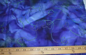 MULTI BATIK CHAIN STITCHED 100% COTTON FABRIC 27X44 INCHES - Picture 1 of 2
