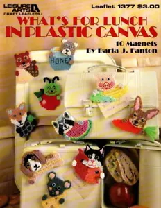 VINTAGE 1992 LEISURE ARTS WHAT'S FOR LUNCH IN PLASTIC CANVAS 10 MAGNET DESIGNS - Picture 1 of 1
