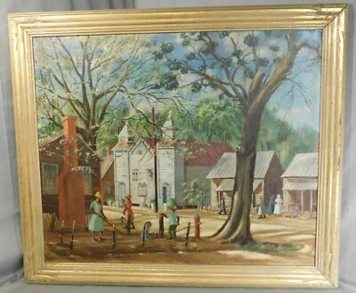 Pintura al óleo de arte sureño vintage de la década de 1930 Augusta Georgia Era WPA ala Horace T Day Foto 1 de 4