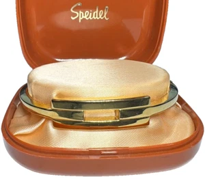 Vintage Jewelry Bracelet Cuff SIGNED SPEIDEL USA Gold Opened Middle 24 - Imagen 1 de 2