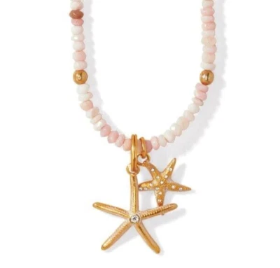 NWTag Brighton PARADISE COVE STARFISH Pink Gold Crystals Necklace MSRP $160 - Image 1 of 3