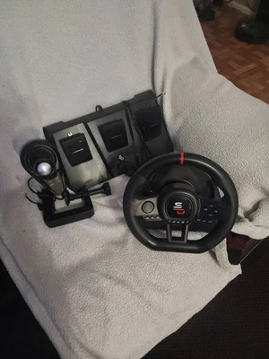 Subsonic Superdrive GS650-X Steering Wheel w/ Manual Shifter 3 Pedals NEW IN BOX - Image 1 of 4