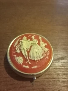 Vintage Viktorianischer Stil Kamee Pillendose Behälter Organizer Paar Tanzen - Bild 1 von 6
