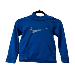 Nike Dri-Fit Loose Pullover Hoodie Kids Youth Size 6 Blue Swoosh Logo Fleece - Picture 1 of 9