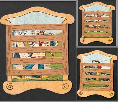 Cowboy Indian Norwine Red Mill Coffee St Louis Ad Novelty Toy Trade Card SR.F.cI - Image 1 of 4