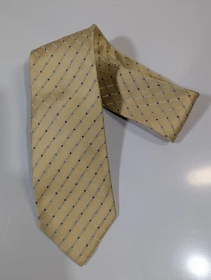 Corbata para hombre Croft & Barrow patrón a cuadros azul dorado Foto 1 de 4