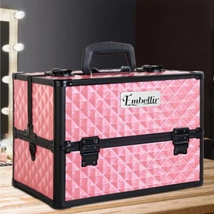 NEW Embellir Portable Cosmetic Makeup Case Pink - Picture 1 of 7