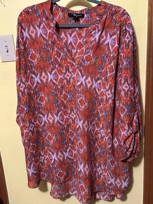 Riley & James Plus Size Tunic Colorful Print Lightweight Blouse Size 26/28W - Image 1 of 4
