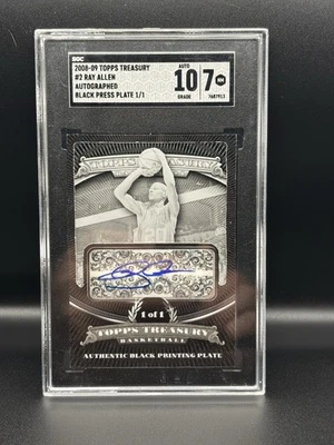2008-09 TOPPS TREASURY RAY ALLEN 1/1 AUTO AUTOGRAPH PRINTING PLATE SGC CELTICS - Image 1 of 2