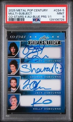 Ozzy Osbourne Sharon Jack Kelly HOJA POP CENTURY CO-ESTRELLAS Automático 1/1 Firmado PSA 9 Foto 1 de 3