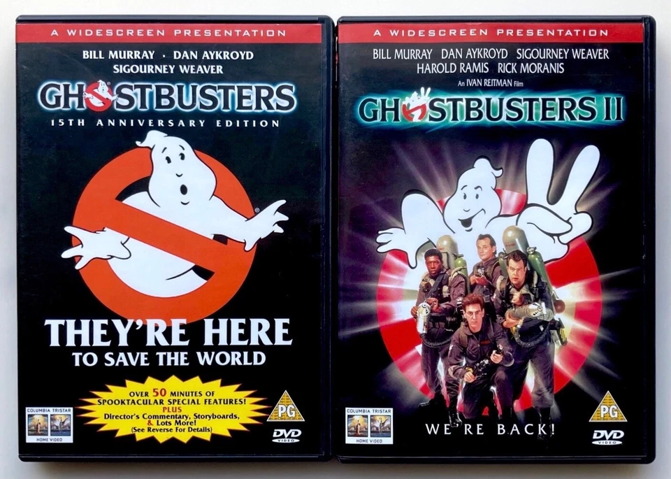GHOSTBUSTERS & GHOSTBUSTERS II REGION 2 DVD'S BILL MURRAY DAN AYKROYD COMEDY - Image 1 of 4