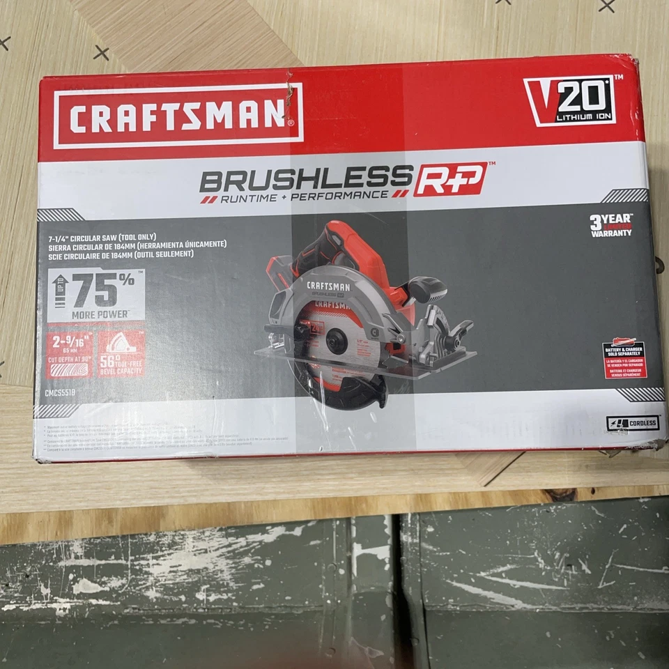 CRAFTSMAN V20 RP+ Cordless Brushless 7-1/4 in. Circular Saw, Tool Only - Image 1 of 1