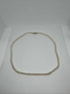 Vintage Natural Pearl Necklace with 10K Yellow Gold Fishhook Clasp, 18 Inch - Picture 1 of 13