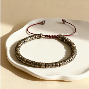 Natürliches Pyrit Stein Armband 4 mm Kristall Heilung Schutz Unisex Armband - Bild 1 von 3