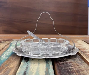Glass & Inox Caviar Serving Dish Hors-d’oeuvre Mustard Condiment Dish France - Bild 1 von 7