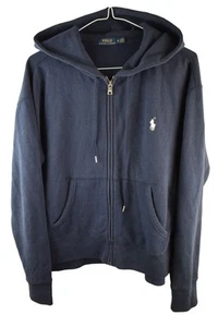 Polo Ralph Lauren Mens Blue Hooded Sweatshirt Hoodie Sports Jersey Size M - Picture 1 of 8