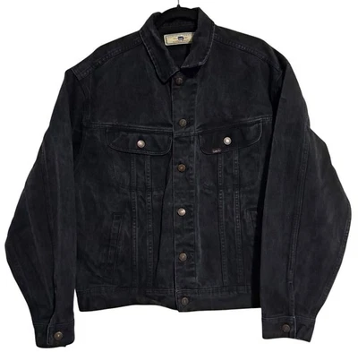 Chaqueta de Camionero Lee 7175SB Negra Sobreteñida Años 90 De Colección Talla L Foto 1 de 4