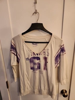 Camiseta jersey para mujer Alyssa Milano Touch vikingos talla grande Foto 1 de 4