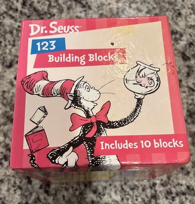 Dr Seuss Building Blocks 123 Stackable Nesting Set of 10 Sturdy 2011 Super Rare - Image 1 of 4