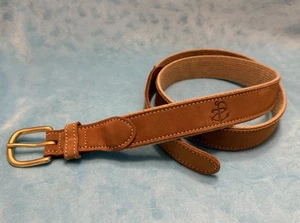 Cintura uomo pelle Ltd tessuto uomo ancoraggio nautico nautica nautica taglia 38 fibbia ottone USA - Foto 1 di 9