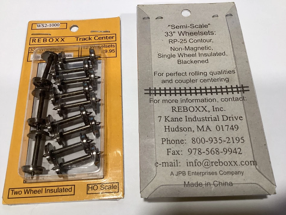 ReBoxx-2 33" HO Semi-scale wheels sets, 1.000" Axle Length, 12/ Pkg, NMRA RP-25 - Image 1 of 1