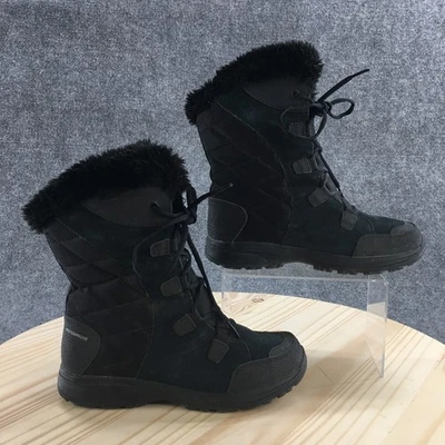 Columbia Boots Womens 7 Ice Maiden II Snow Black Faux Fur Lace-Up BL1581-011 - Image 1 of 4