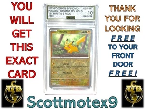 2023 Pokemon SV Promo Pikachu COSMOS REV. HOLO 161 Mini Tin 6-PACK #025 AGS 10 - Picture 1 of 8