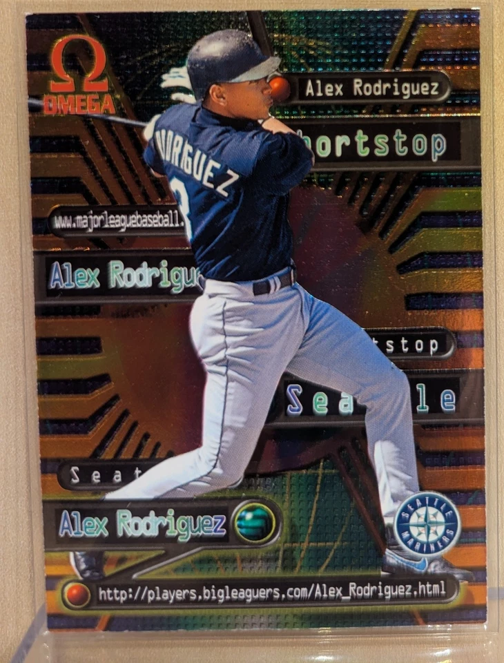 1998 Pacific Omega ONLINE #15 Alex Rodriguez Mariners RARE TECH FOIL INSERT - Image 1 of 2