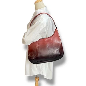 Salvatore Ferragamo Red Leather One Shoulder Bag Authentic Ex+++ USED - Picture 1 of 12