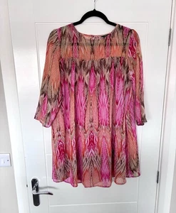 Marina Kaneva Colourful Lined Tunic - Excellent Condition Size 12 - Picture 1 of 6