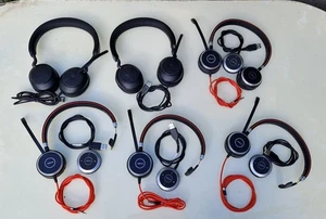 6x Jabra Evolve 40 Wired Stereo + Mono + Evolve2 40 Headset USB & 3.5mm Audio - Picture 1 of 10