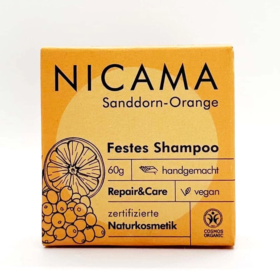 NICAMA Shampoo "Sanddorn-Orange" (COSMOS) – 60g