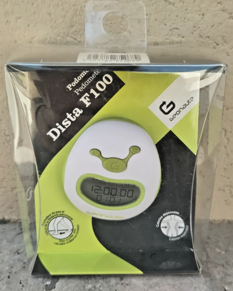 Pedometro bianco e verde dista f100 nuovo con confezione originale - Immagine 1 di 3