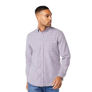 Maine Mens Gingham Check Long-Sleeved Shirt DH7797 - Picture 1 of 3