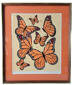 Margot Johnson Monarch Butterfly Framed Matted Signed Wood Frame 275/375 23"x26" - Picture 1 of 24