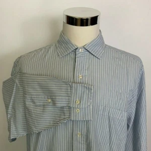 Camisa Brooks Brothers 346 Ajuste Regular Rayas Manga Larga Botón Delantero 17 6/7 - Imagen 1 de 9