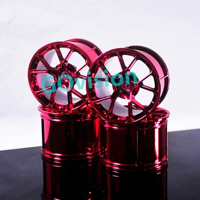 Custom 4 pcs Chrome Red rims wheels hubs 37383 for Lego 42115 42083 MOC - Image 1 of 4