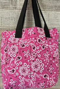 Printed Insulated Market Tote Pink Breast Cancer Awareness - Picture 1 of 6