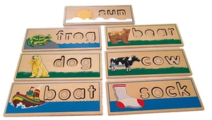 G-13 Melissa & Doug See And Spell Puzzle unvollständig Schule Dekor Holz doppelseitig - Bild 1 von 6