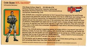 Hasbro G.I. Joe Spy Troops File Card: SGT. HACKER Information Retrieval - Picture 1 of 1