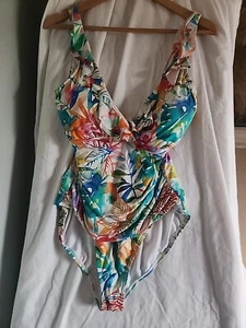 Costume da bagno donna Ralph Lauren Surplice con volant floreale taglia 14 multi - Foto 1 di 11