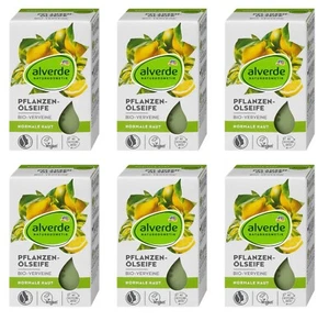 6 x 100g | alverde NATURKOSMETIK Seifenstück Pflanzenölseife mit Bio-Verveine - Bild 1 von 1